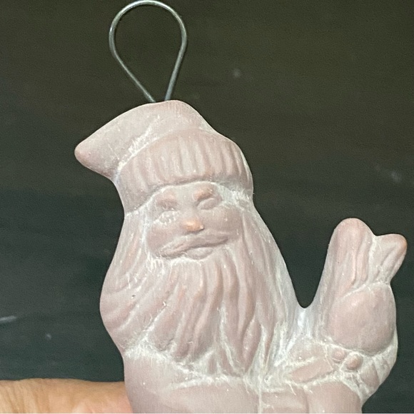 2 French Santa Terracotta 4” Christmas Tree Ornaments - Picture 9 of 11